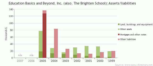 Education Basics and Beyond, Inc. (also, The Brighten School): Assets/liabilities