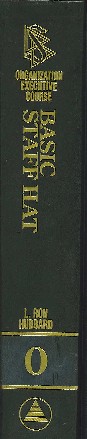 Backcover of Organization Executive Course : An Encyclopedia of Scientology Policy or green volume.