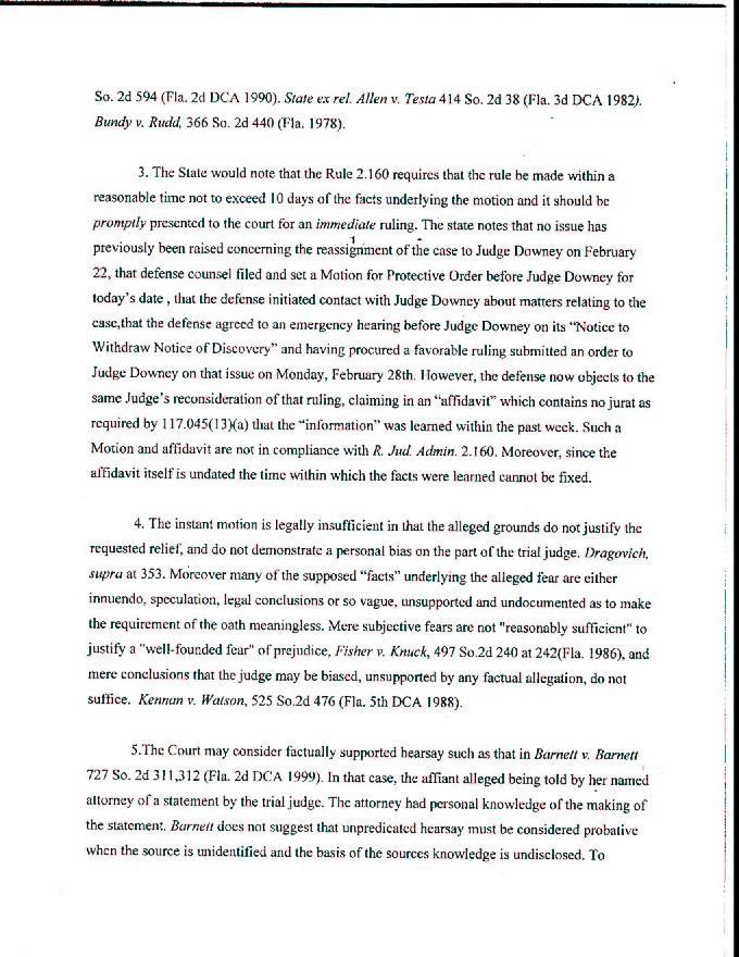 Memorandum in Response to Scientology's FLAG Motion to Disqualify Presiding Judge