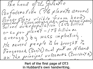 OT3 in Hubbard's handwriting