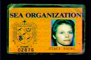 Stacy Young's Sea Org membership card