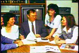 {Right) Stacy Young in Office of Special Affairs.